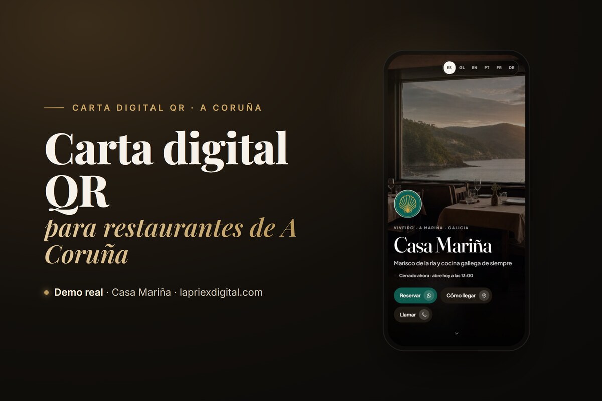 Carta digital con QR para restaurantes en A Coruña: multiidioma y siempre al día