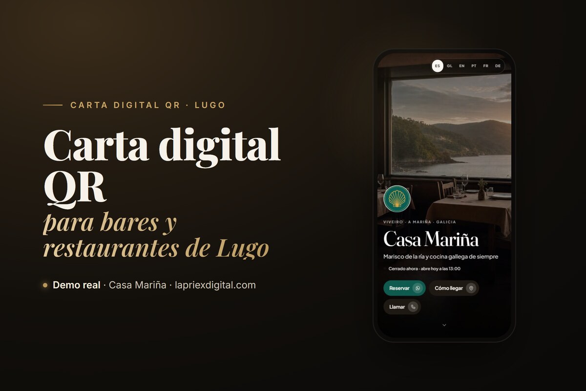 Carta digital con QR en Lugo: cumple la ley de alérgenos sin reimprimir