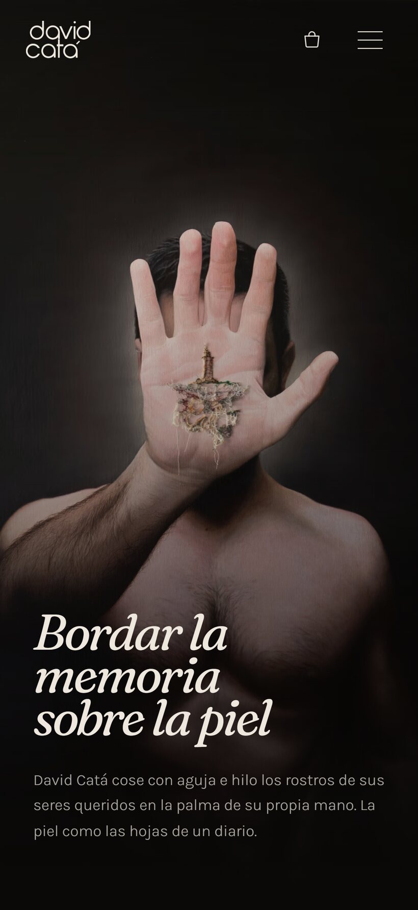 Portada de la web de David Catá en móvil — después