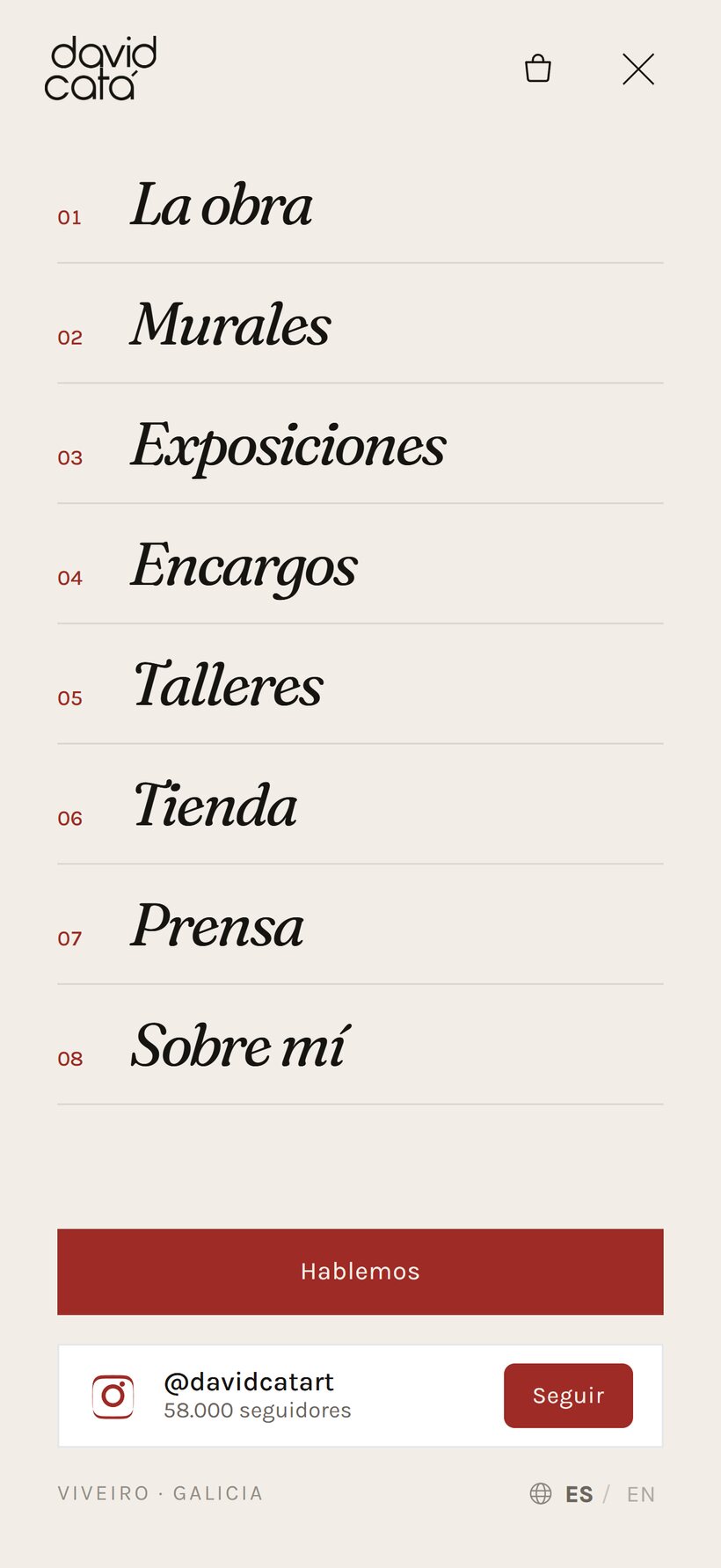 Menú de navegación en móvil