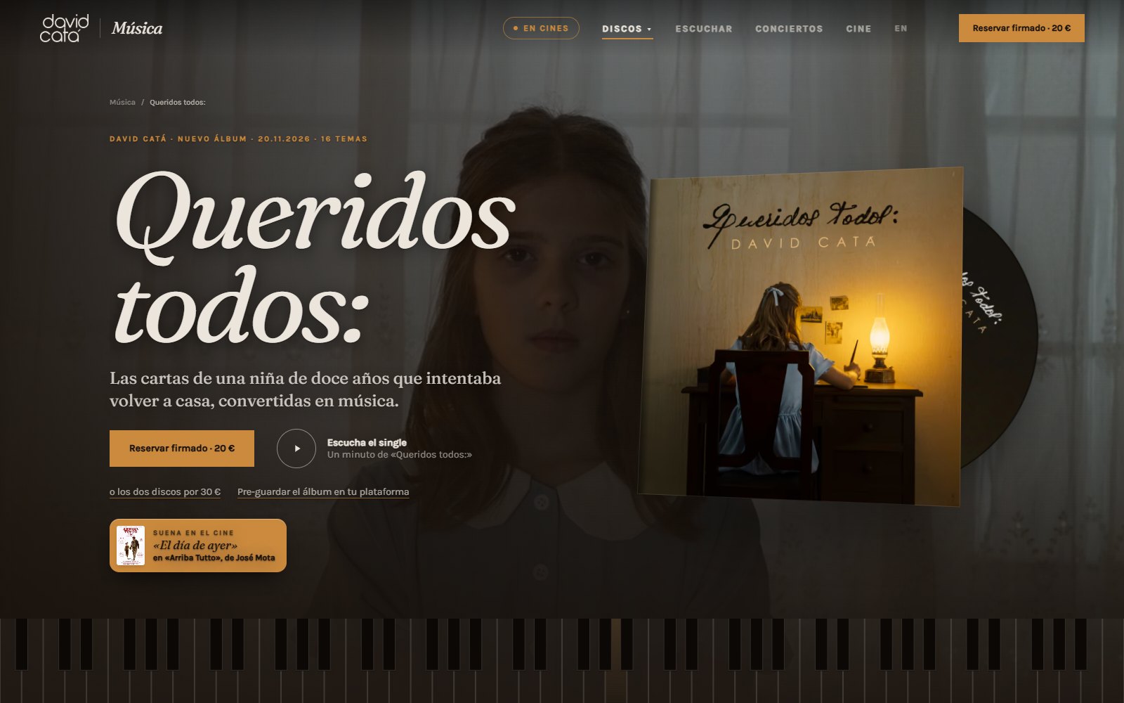 Página del álbum «Queridos todos:» de David Catá