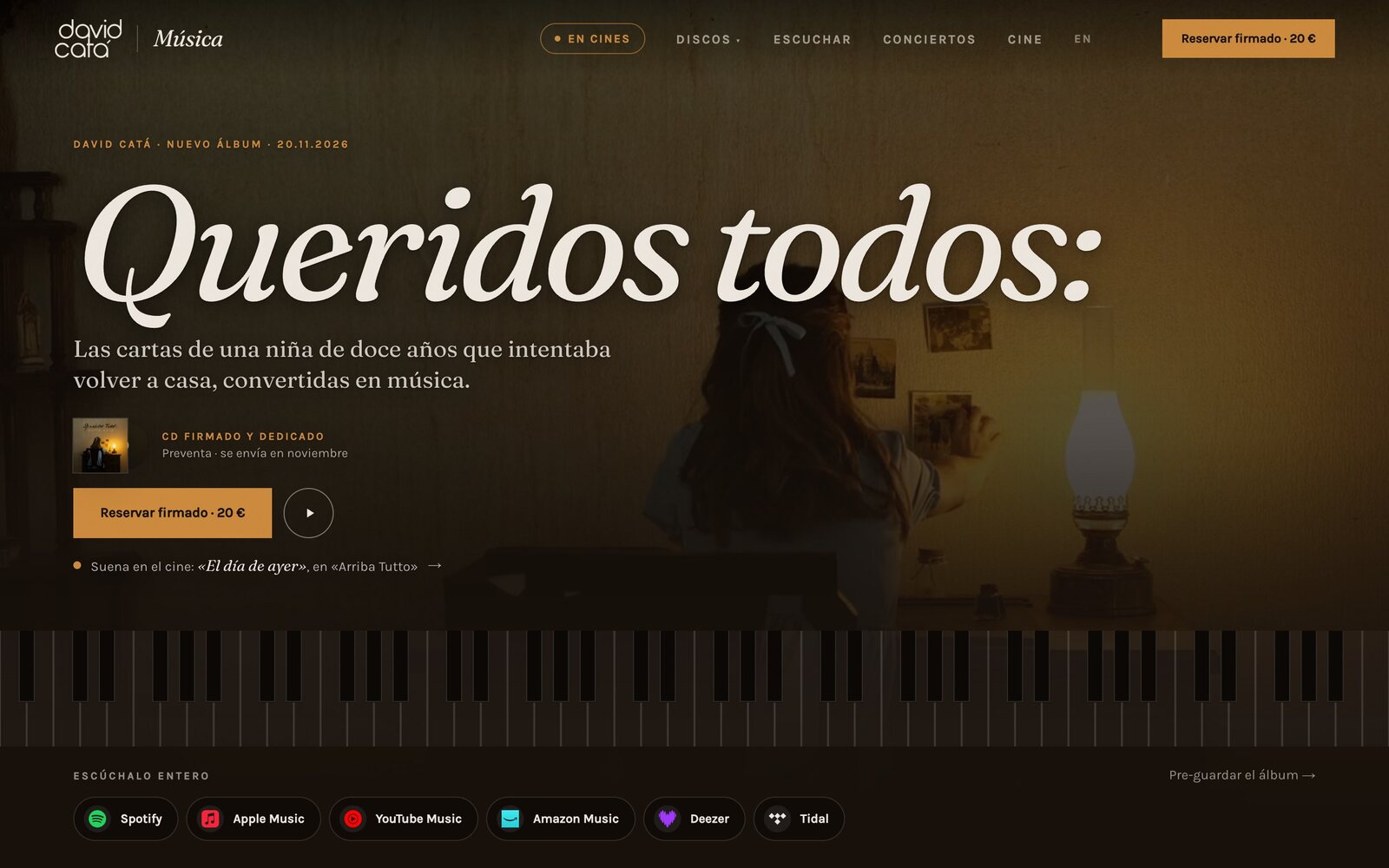 Mundo Música de la web de David Catá, hecho por Lapriex Digital y premiado en los CSS Design Awards 2026
