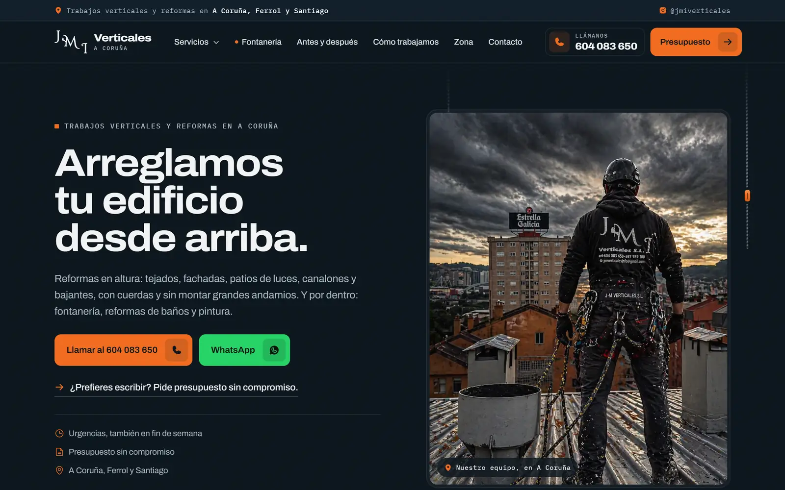 Web de JMI Verticales diseñada por Lapriex Digital