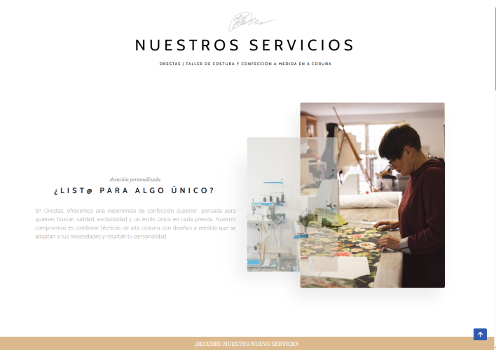 Diseño web profesional para taller de costura Orestas