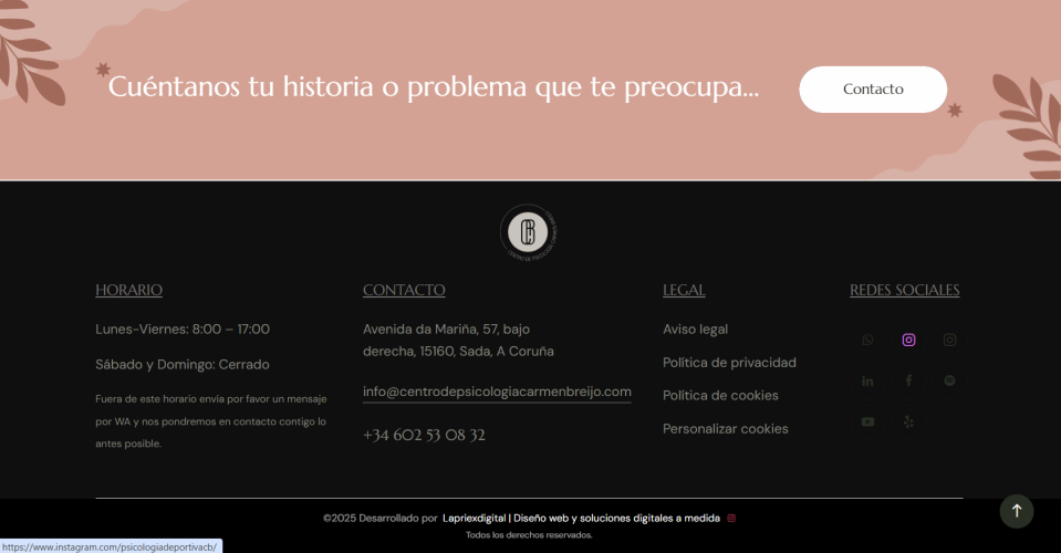 Diseño web profesional para centro de psicología en A Coruña