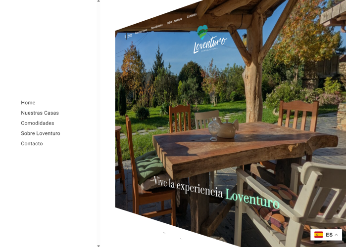 Diseño web de Loventuro, turismo rural realizado por Lapriex Digital
